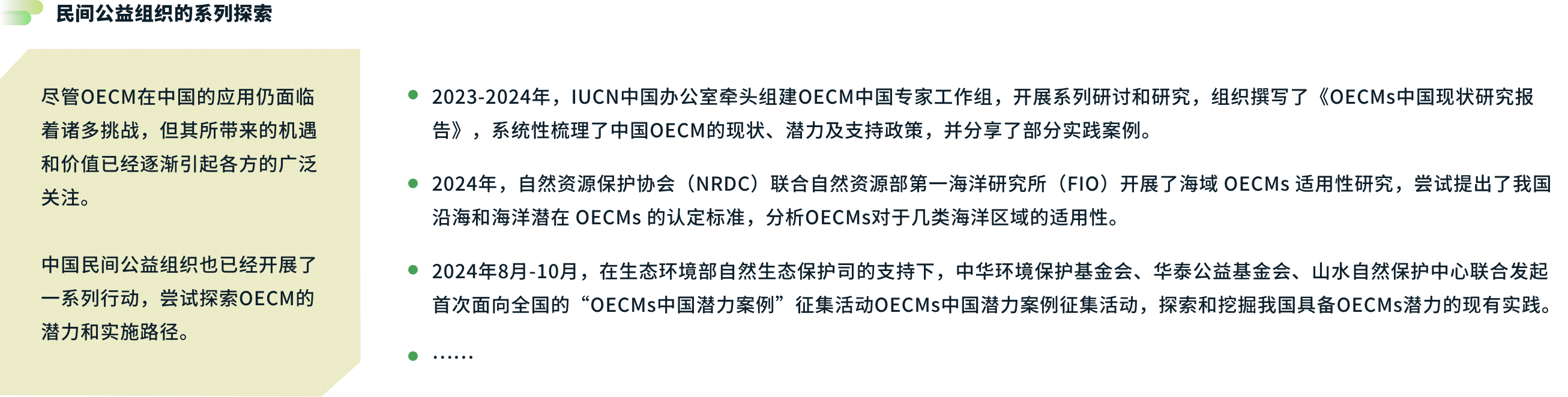 民间公益组织的系列探索